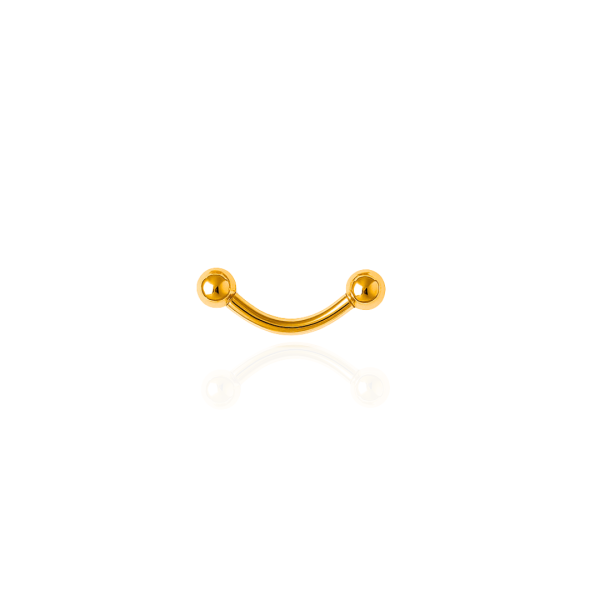 Barbell curvo básico aço pvd gold 6mm