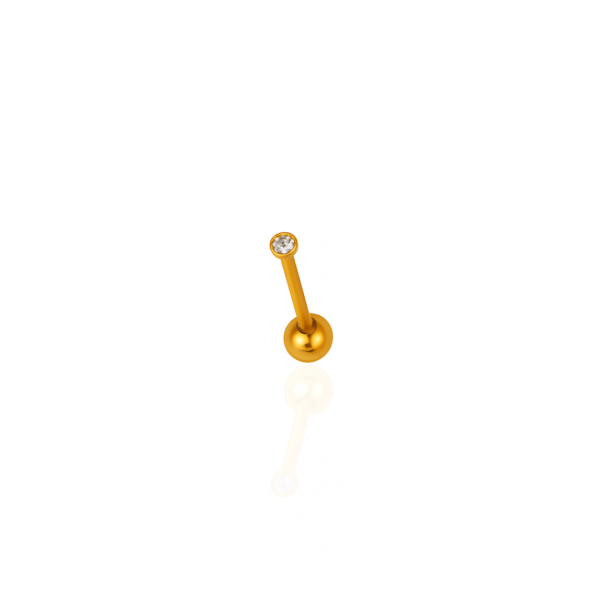 Australiano aço pvd gold 6mm, pedra 1,5mm