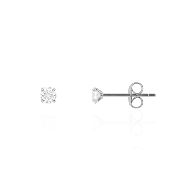 Par de brinco aço natural pedra 4mm