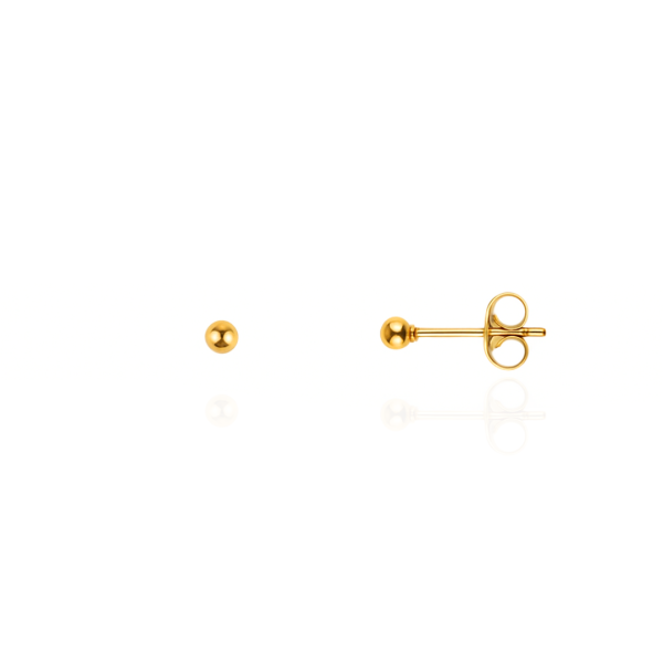 Par de brinco aço pvd gold esfera 3mm