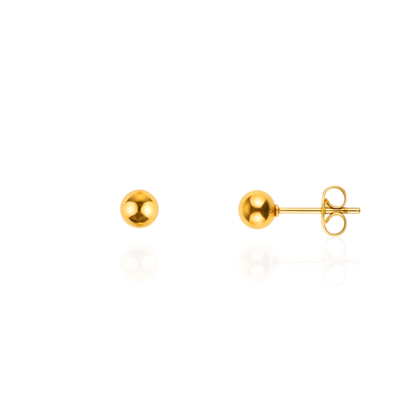 Par de brinco aço pvd gold esfera 5mm