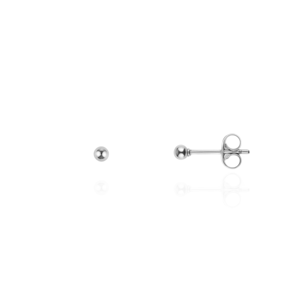 Par de brinco aço natural esfera 3mm