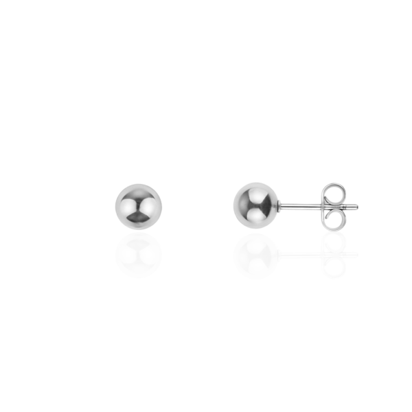 Par de brinco aço natural esfera 6mm