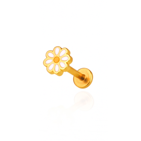 Piercing margarida aço pvd gold