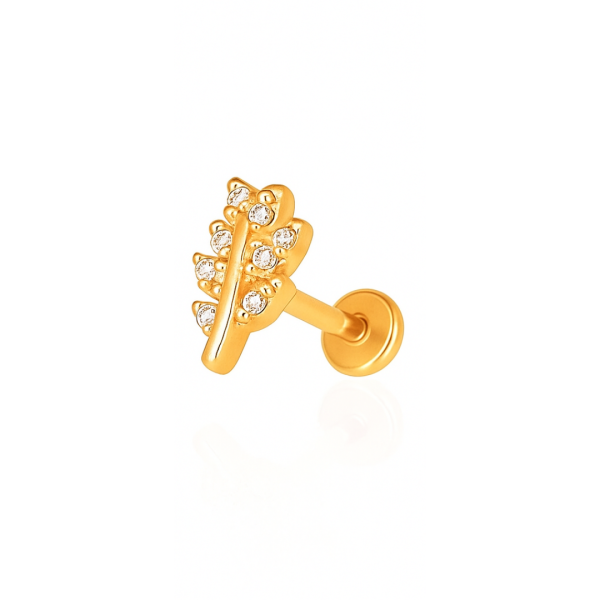 Piercing folha aço pvd gold