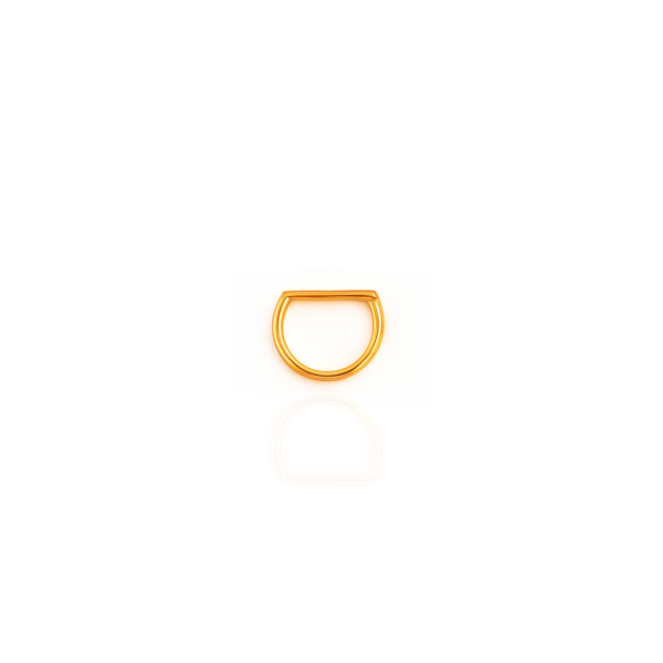Argola D lisa titânio pvd gold 10mm