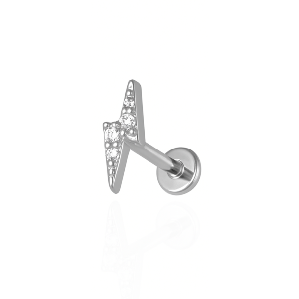 Piercing raio cravejado aço natural