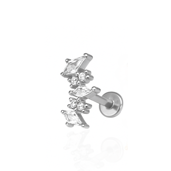 Piercing cristais aço natural