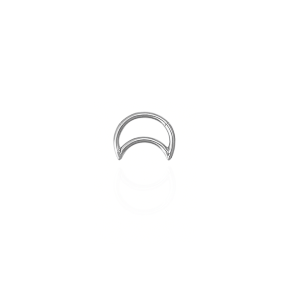 Argola lua lisa para Daith aço natural 8mm