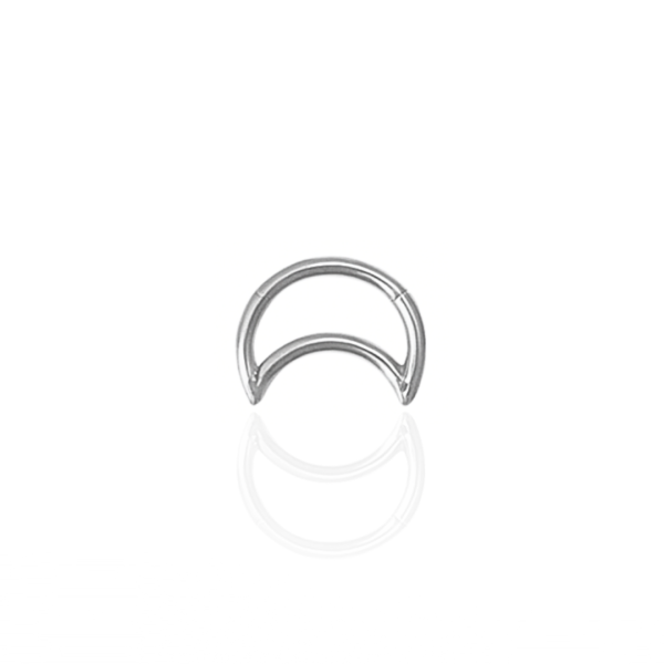 Argola lua lisa para Daith aço natural 10mm