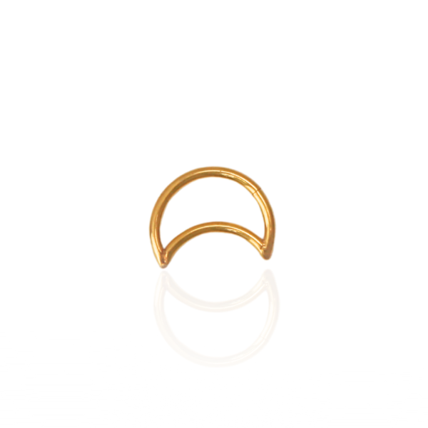 Argola lua lisa para Daith aço pvd gold 10mm