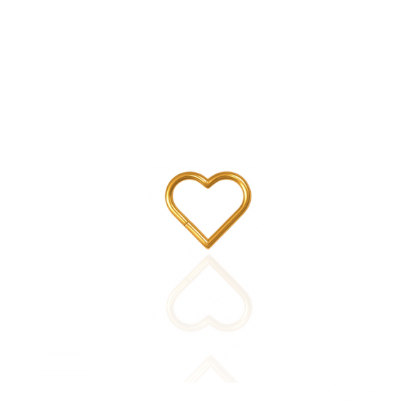 Coração liso para Daith aço pvd gold 8mm