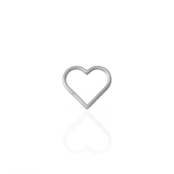 Coração liso para Daith aço natural 10mm
