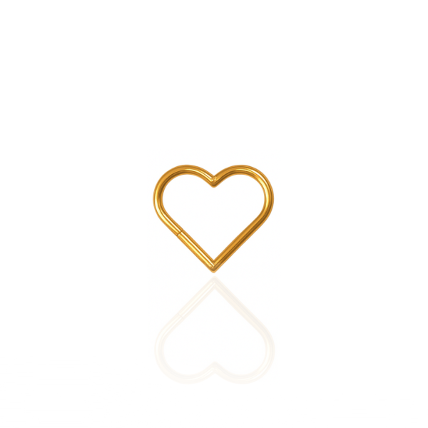 Coração liso para Daith aço pvd gold 10mm