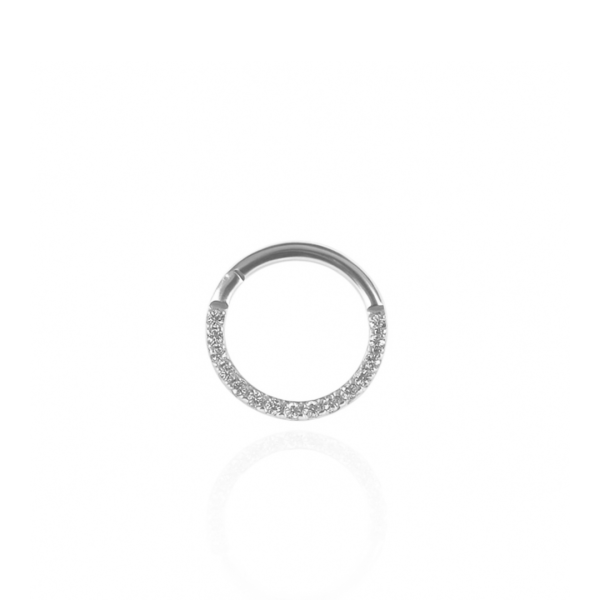 Argola cravejada para Daith aço natural 8mm