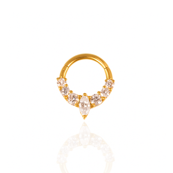 Argola coroa para Daith aço pvd gold 8mm