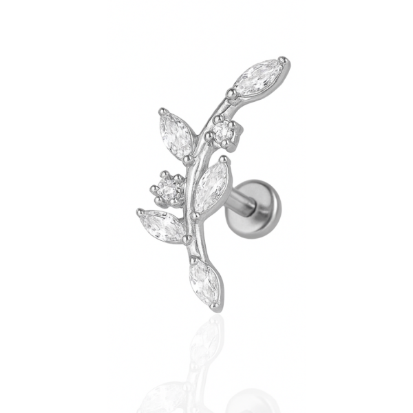 Piercing galho grande aço natural