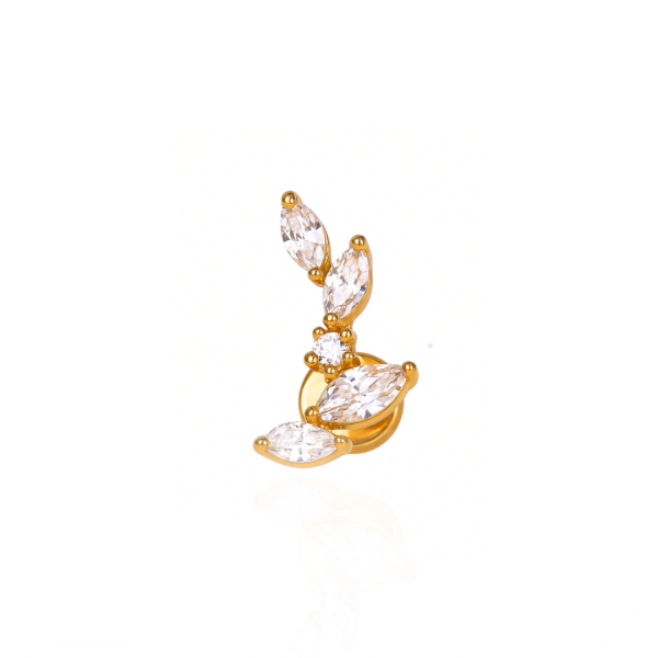Piercing galho pequeno aço pvd gold