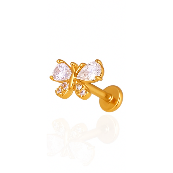 Piercing borboleta grande aço pvd gold
