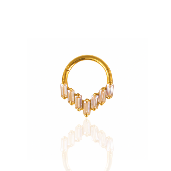 Argola cascata para Daith aço pvd gold 8mm