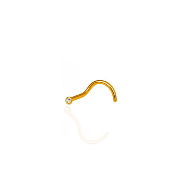 Nostril aço pvd gold pedra 1,5mm