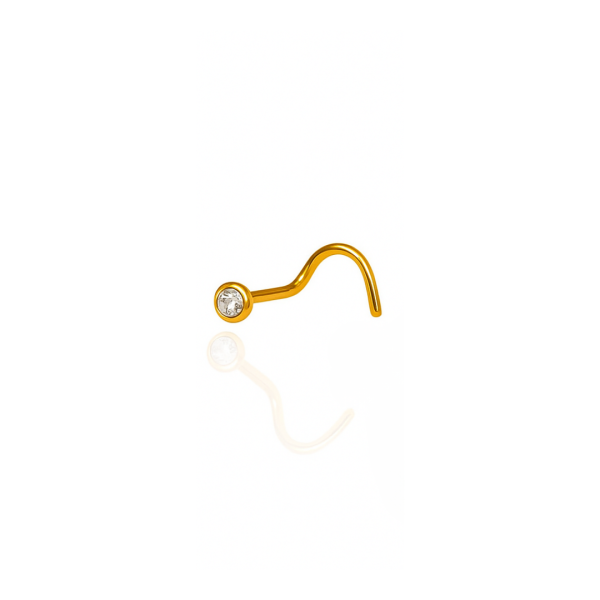 Nostril aço pvd gold pedra 2,5mm