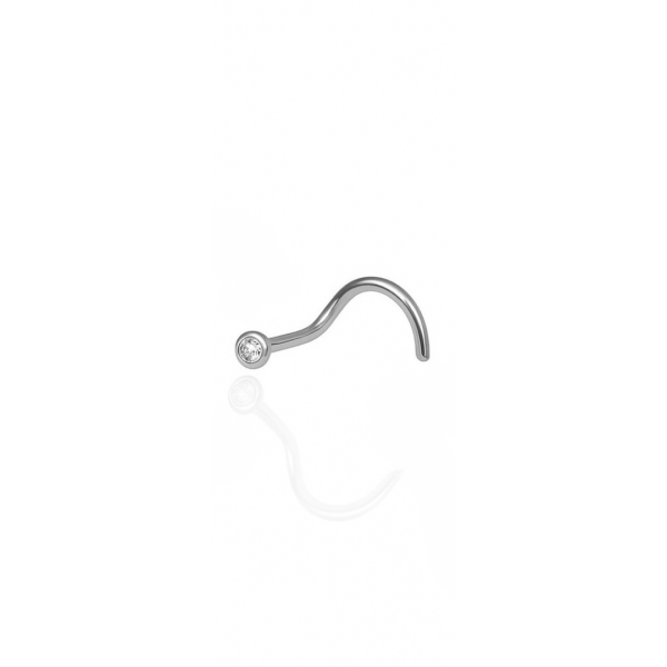 Nostril aço natural pedra 2mm