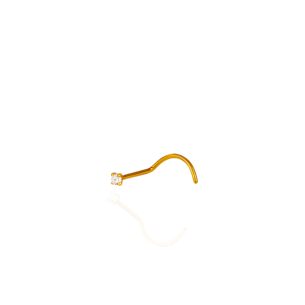 Nostril c/ garra aço pvd gold pedra 1,5mm
