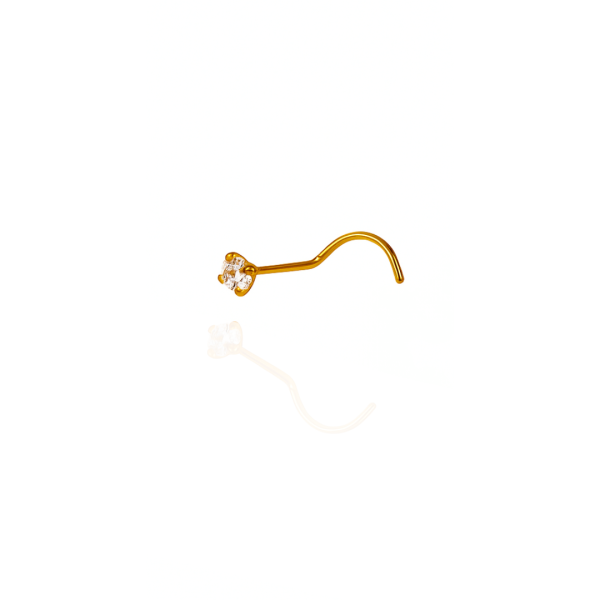 Nostril c/ garra aço pvd gold pedra 2,5mm