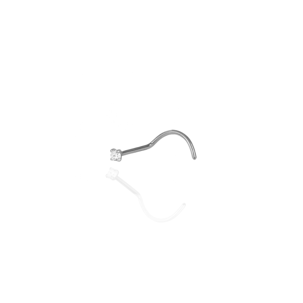 Nostril c/ garra aço natural pedra 1,5mm