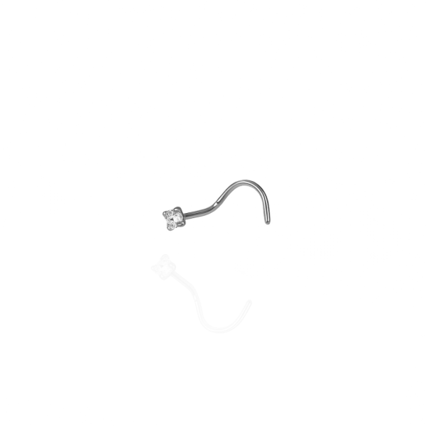 Nostril c/ garra aço natural pedra 2mm