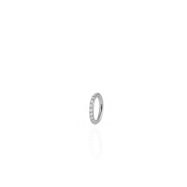 Argola cravejada aço natural 6mm