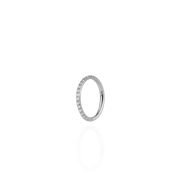 Argola cravejada aço natural 10mm