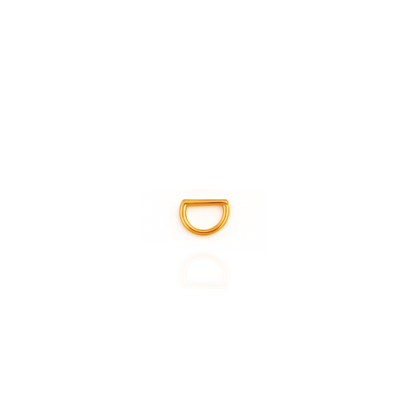 Argola D lisa aço pvd gold 6mm