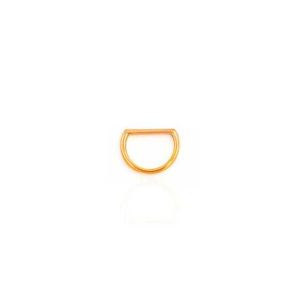 Argola D lisa aço pvd gold 12mm