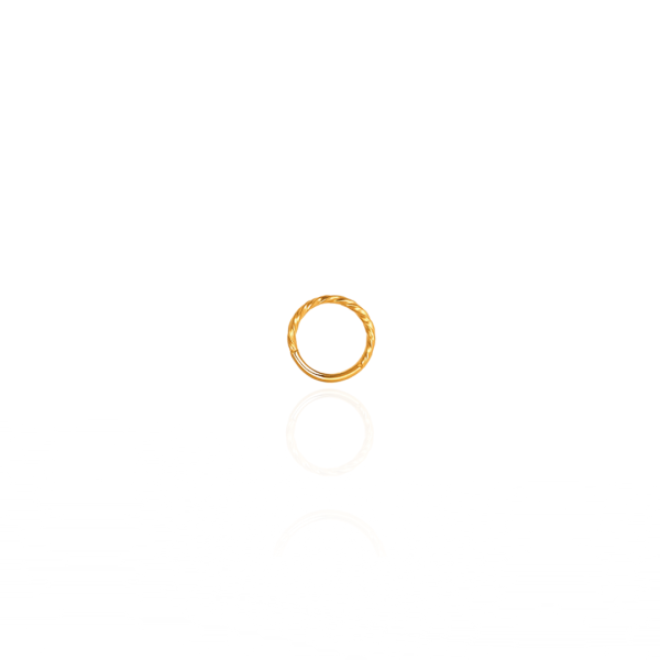 Argola torcida aço pvd gold 8mm