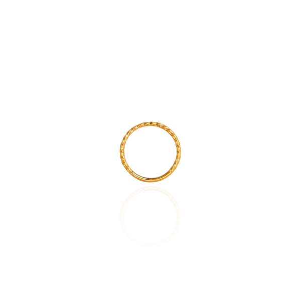 Argola torcida aço pvd gold 12mm