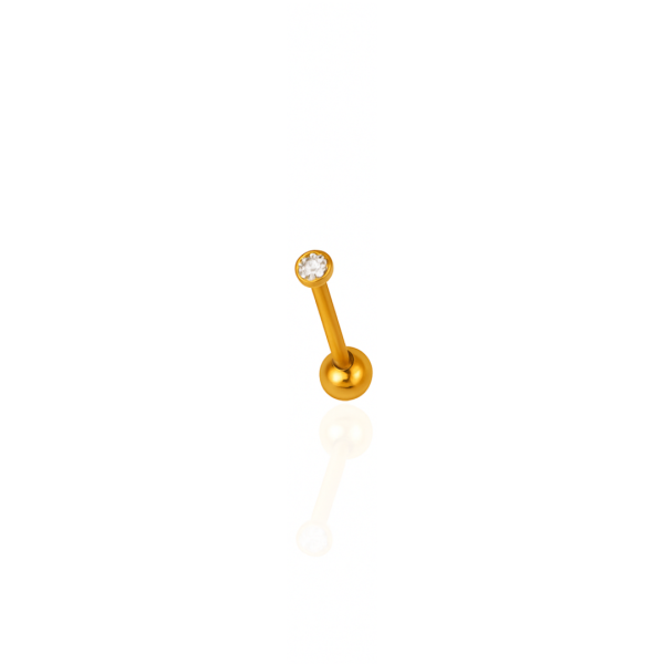 Australiano titânio pvd gold 6mm, pedra 2mm