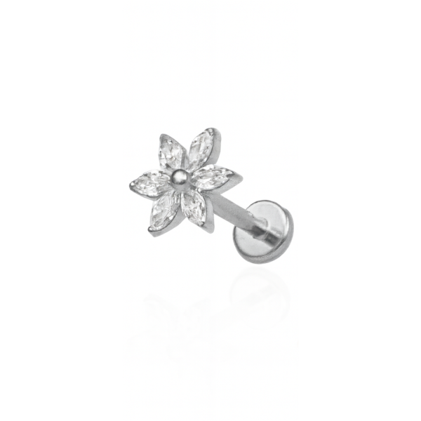 Piercing flor sol titânio natural