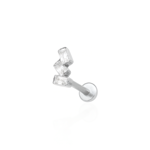 Piercing três retângulos titânio natural