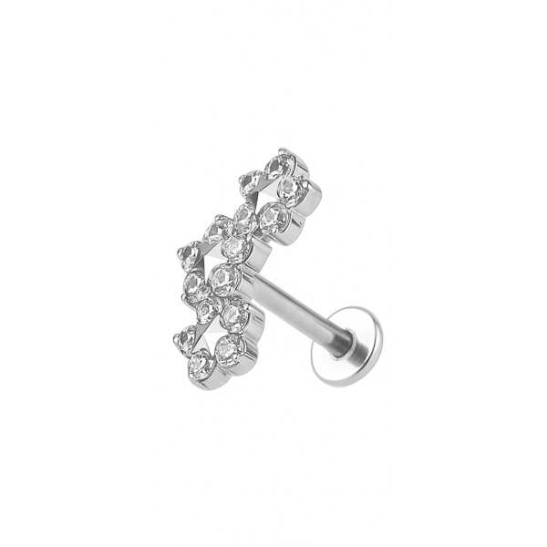 Piercing três flores titânio natural