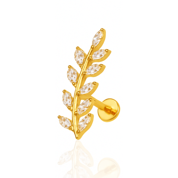 Piercing ramo grande titânio pvd gold