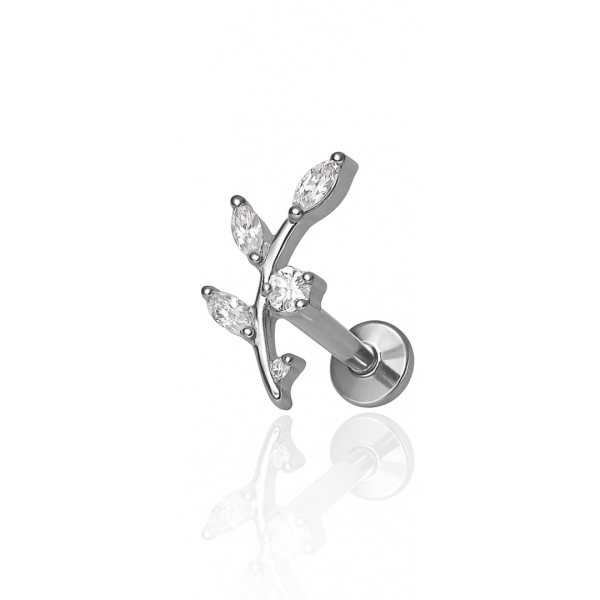 Piercing galho pequeno titânio natural