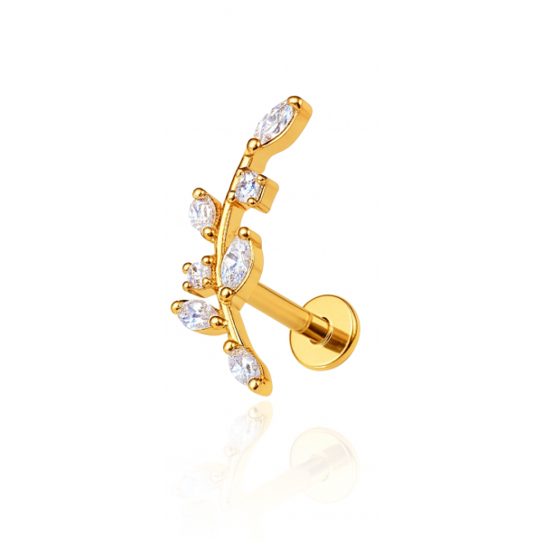 Piercing galho grande titânio pvd gold
