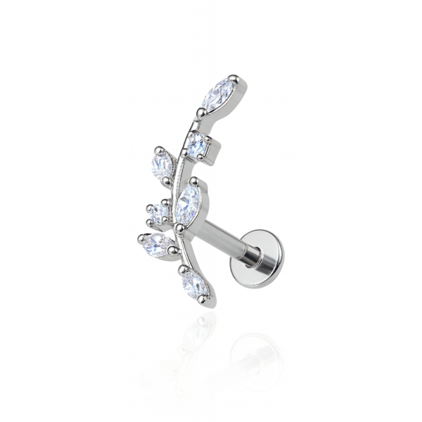 Piercing galho grande titânio natural