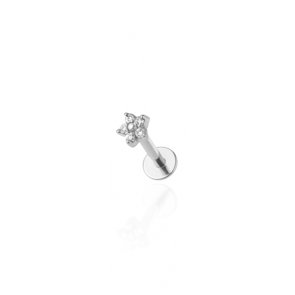 Piercing flor 3,2mm titânio natural
