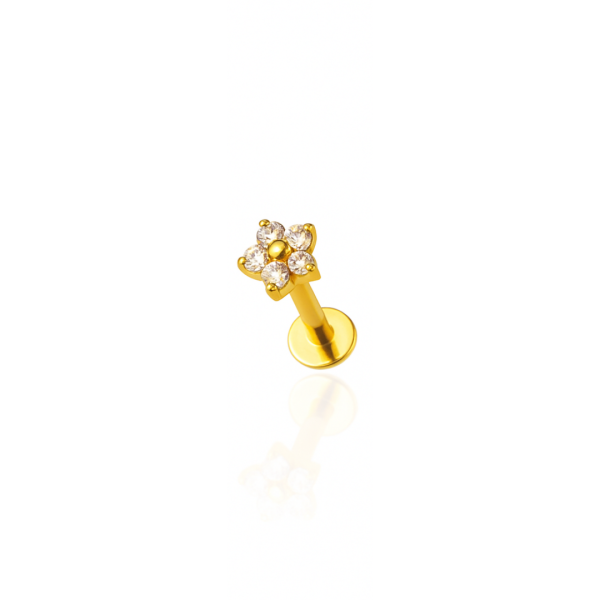 Piercing flor 4,5mm titânio pvd gold