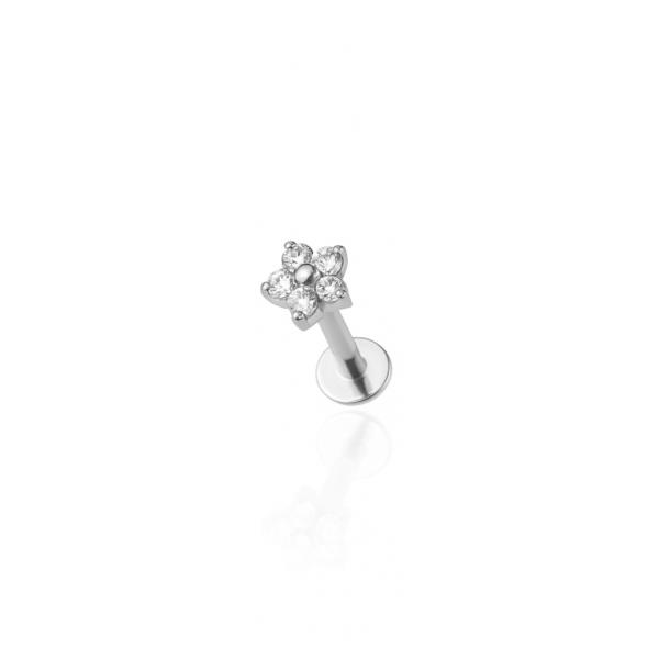 Piercing flor 4,5mm titânio natural