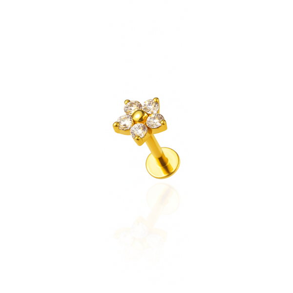 Piercing flor 5,4mm titânio pvd gold