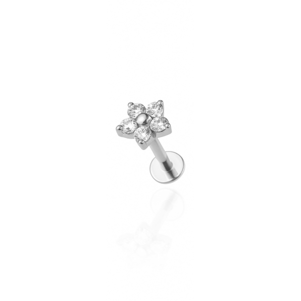 Piercing flor 5,4mm titânio natural